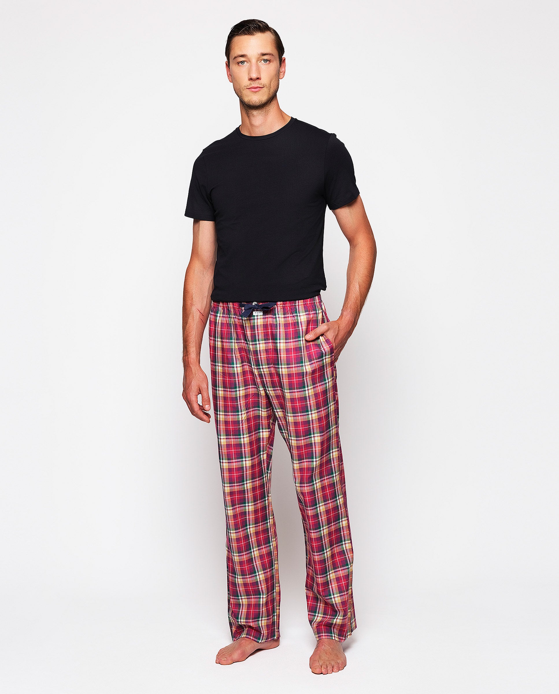 Multicolor long plaid pajama pants by MIRTO