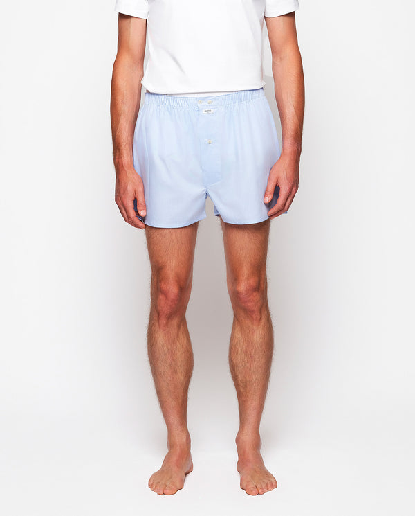 Blue cotton weave boxers by MIRTO