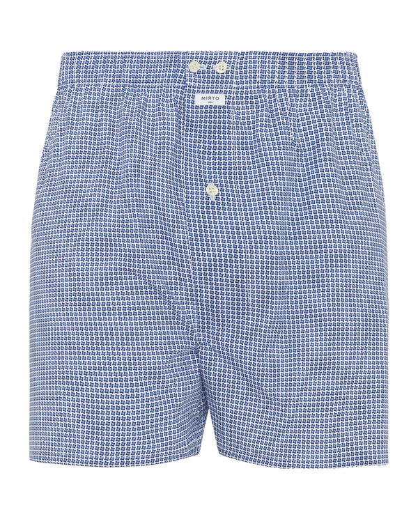 Blue cotton microprint boxers by MIRTO