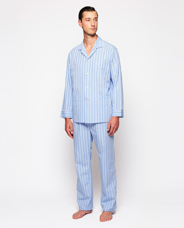 Blue striped long pajamas by MIRTO