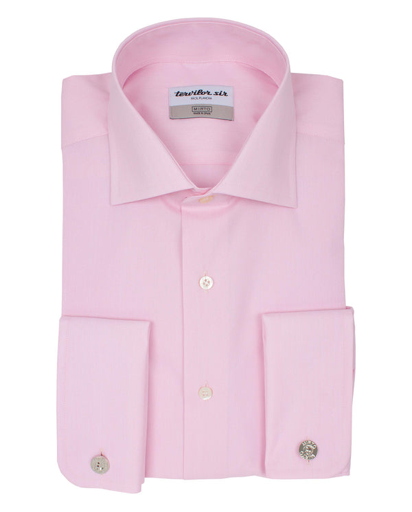 Pink spread-collar tervilor sir shirt