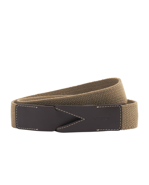 Camel elastic canvas belt without buckle