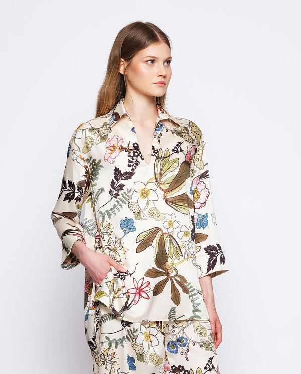 Botanical floral print fluid blouse by MIRTO