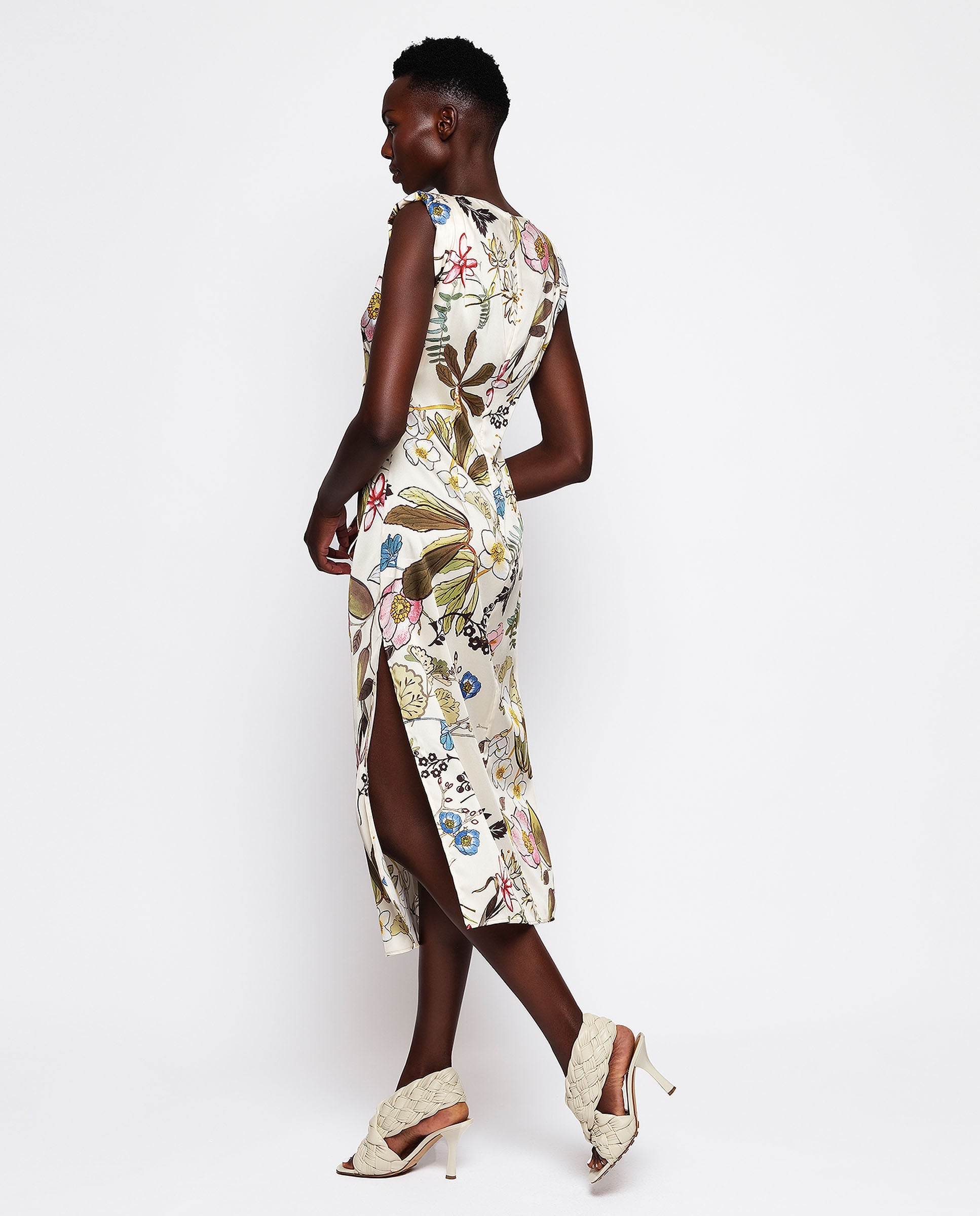 Silk cotton voile print dress by MIRTO