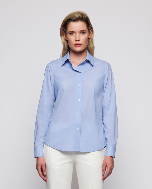 Sky blue fil a fil shirt