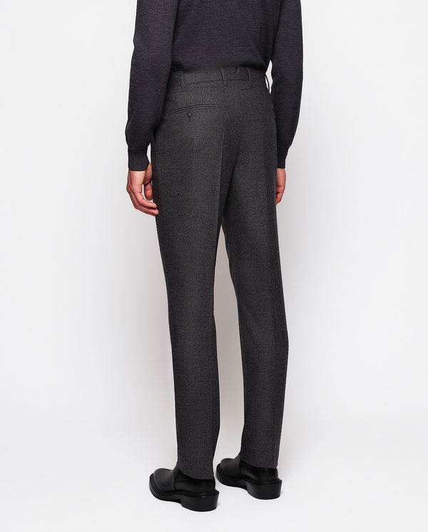 Gray flannel dress trousers