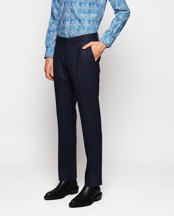 Navy blue flannel dress trousers