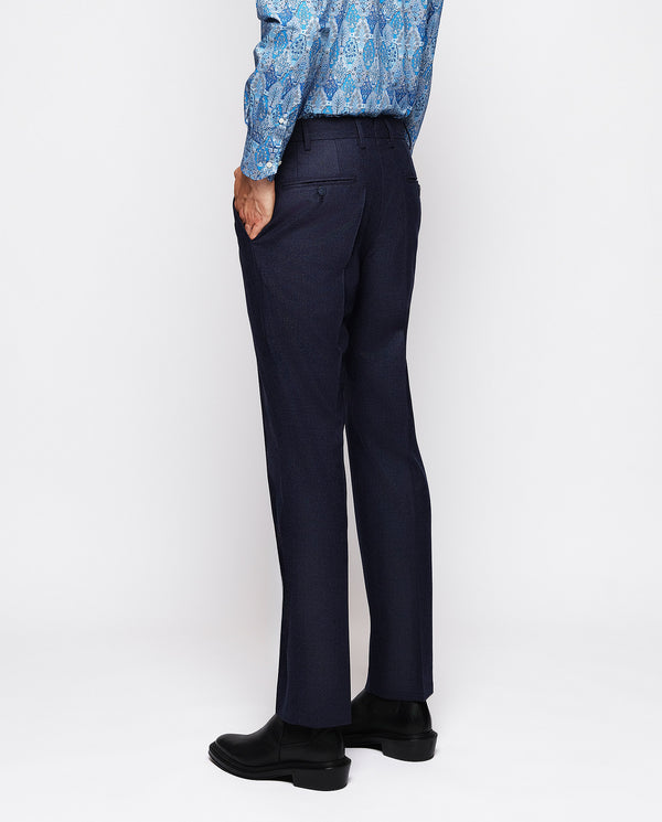 Navy blue flannel dress trousers