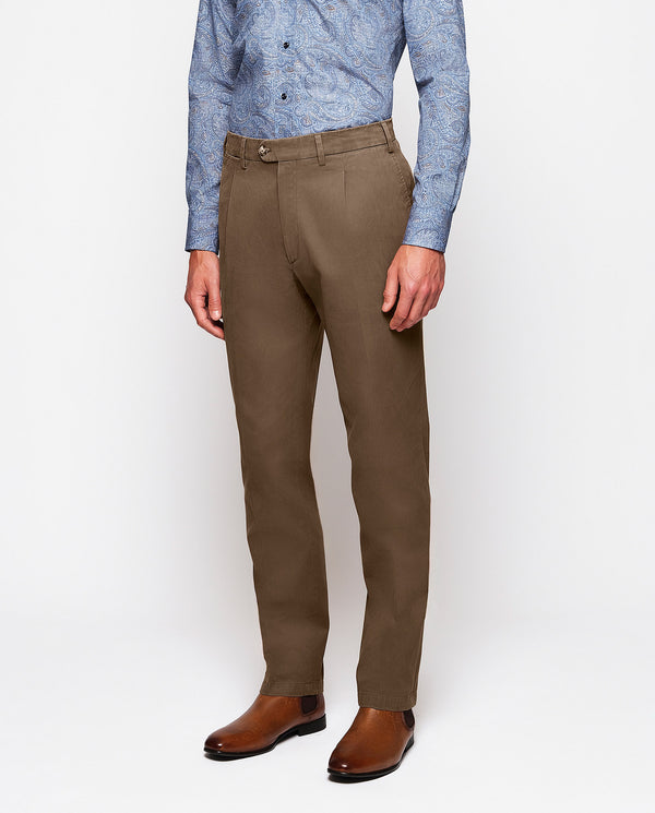 Rust tone cotton chino trousers