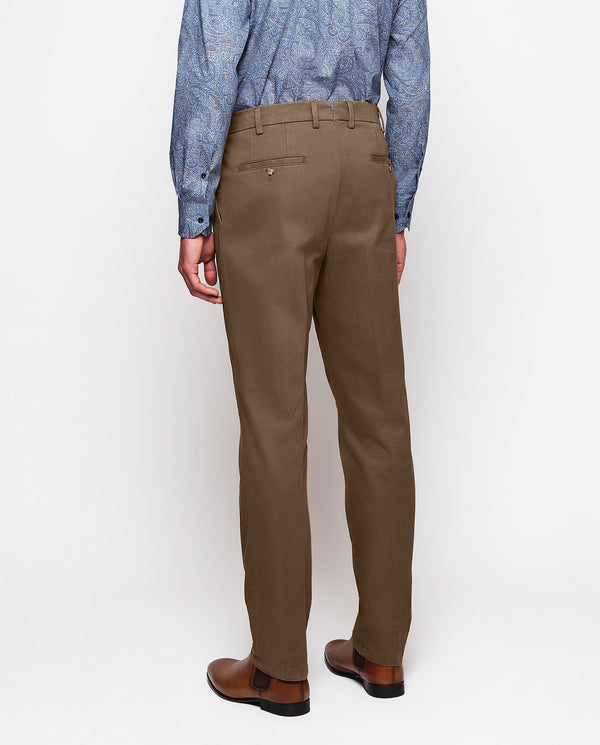 Rust tone cotton chino trousers