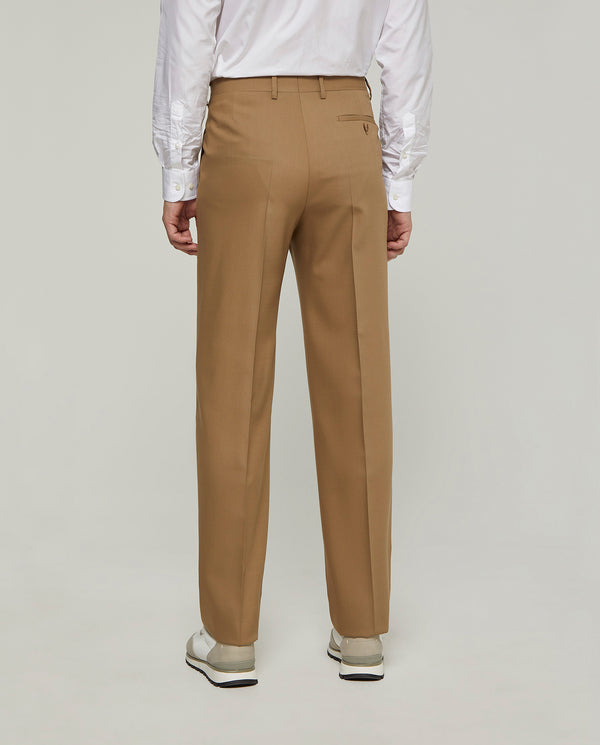 BEIGE PLEATED TROUSERS BIG&TALL by MIRTO