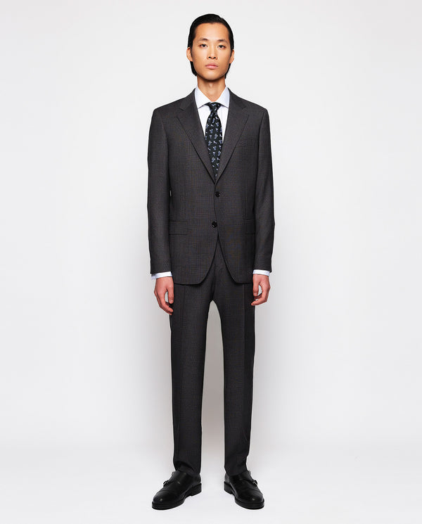 Charcoal gray Glen plaid suit by MIRTO