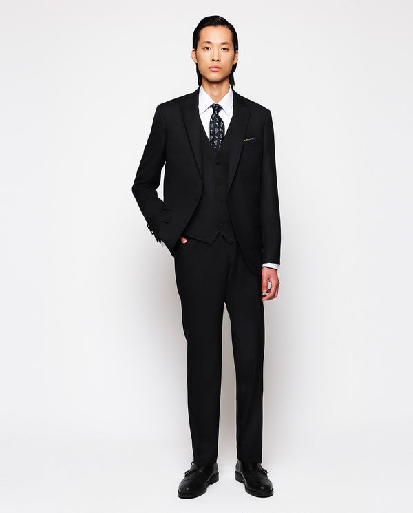 Pure wool black smoking suit