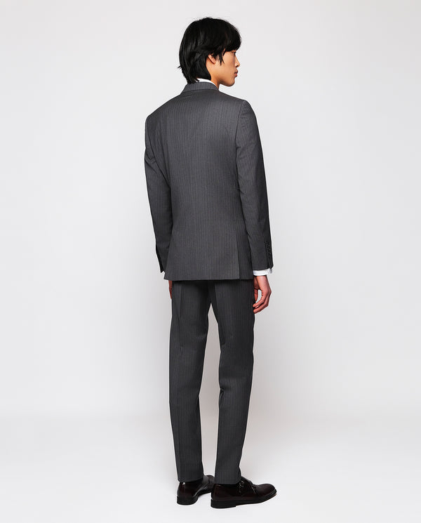 Medium gray wool pin stripe suit