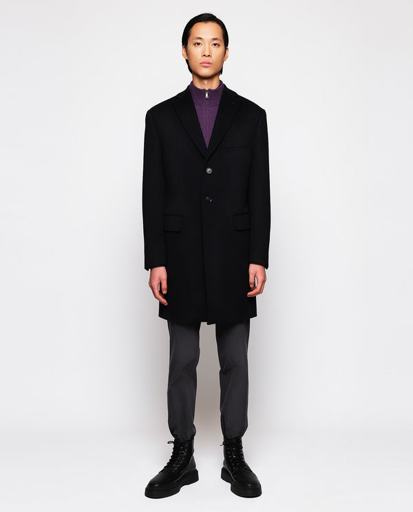 Navy blue pure wool city-coat