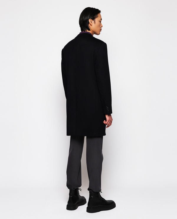 Navy blue pure wool city-coat