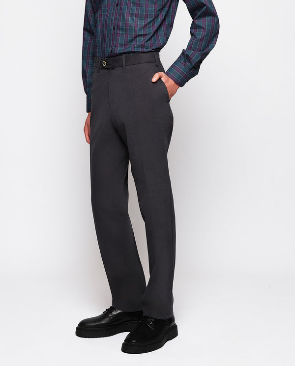 Navy blue strech-cotton casual trousers