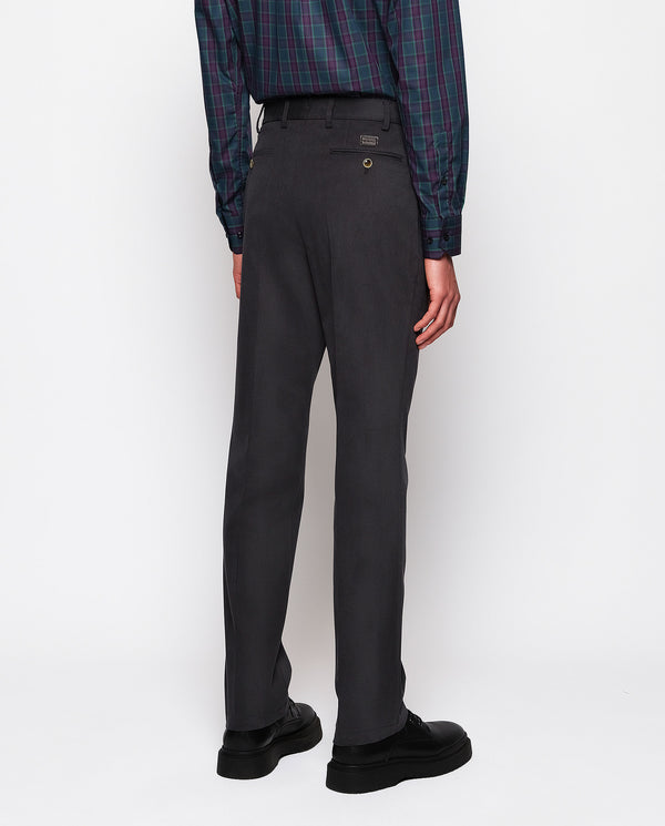 Navy blue strech-cotton casual trousers