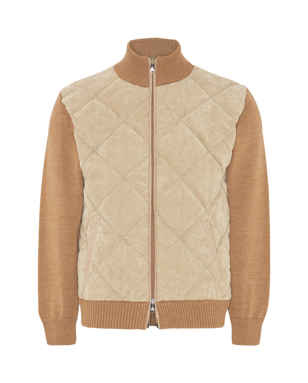 Beige Wool quilted cardigan by MIRTO