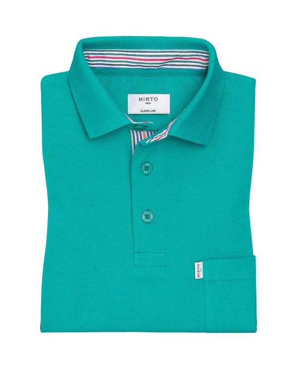 Green polo with breast pocket
