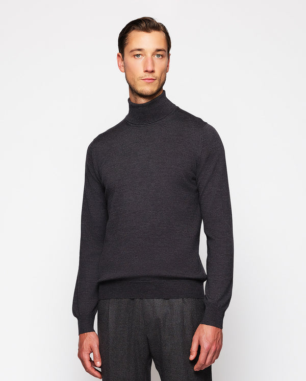 Gray merino wool jumper (turtleneck) by MIRTO