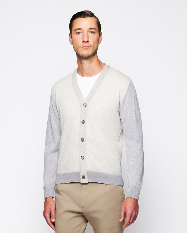 Tricolor button-up cardigan by MIRTO