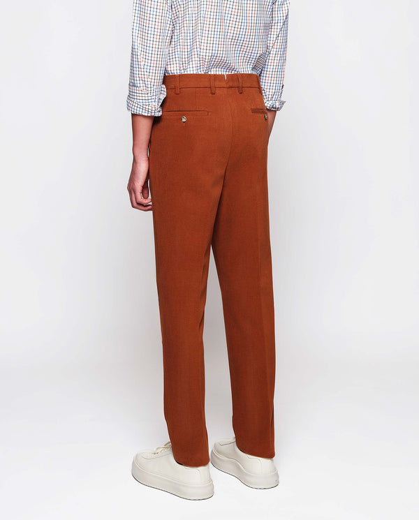 Rusty toned cotton twill chino pants