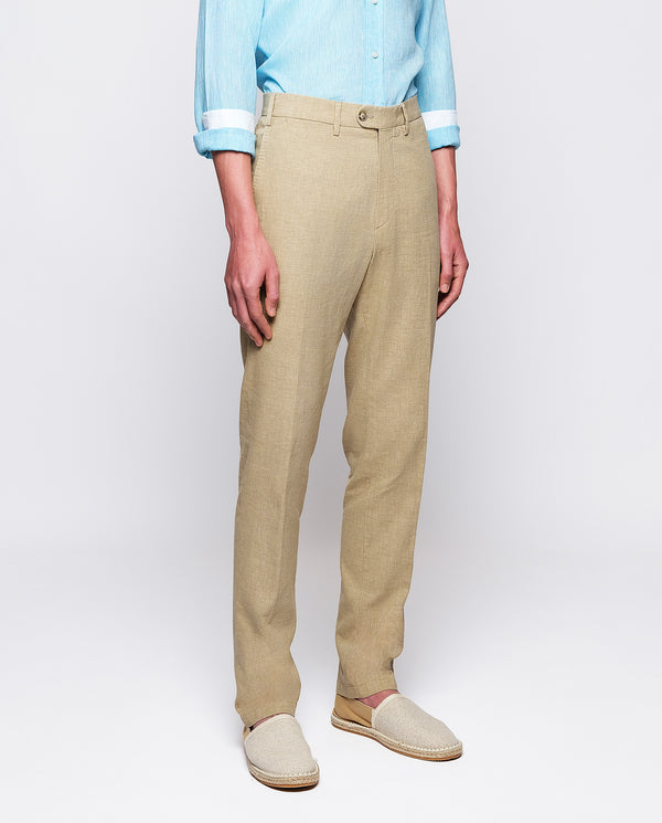 Beige dress trousers