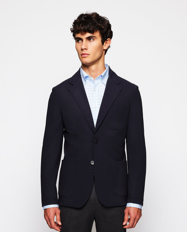 NAVY BLUE CLASSIC FIT TECHNICAL JACKET