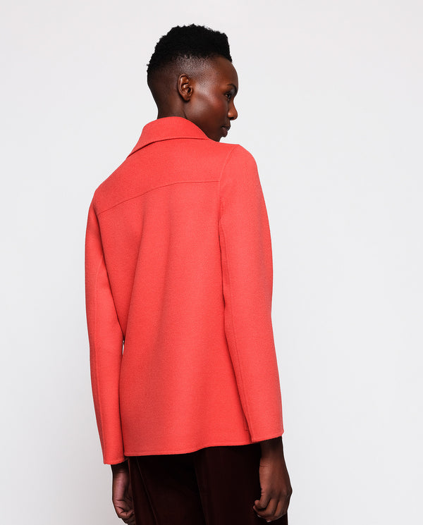 Pink wool & cashmere double-face jacket by MIRTO