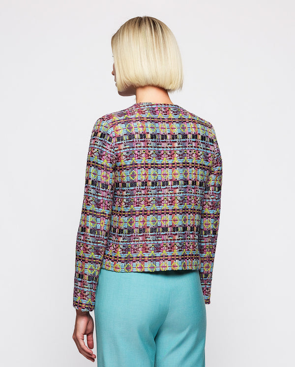 Multicolor tweed artisanal jacket by MIRTO