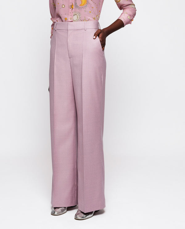 Pink wool sartorial trousers by MIRTO