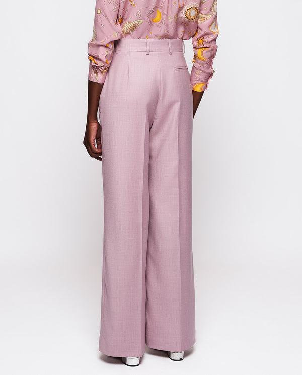 Pink wool sartorial trousers by MIRTO