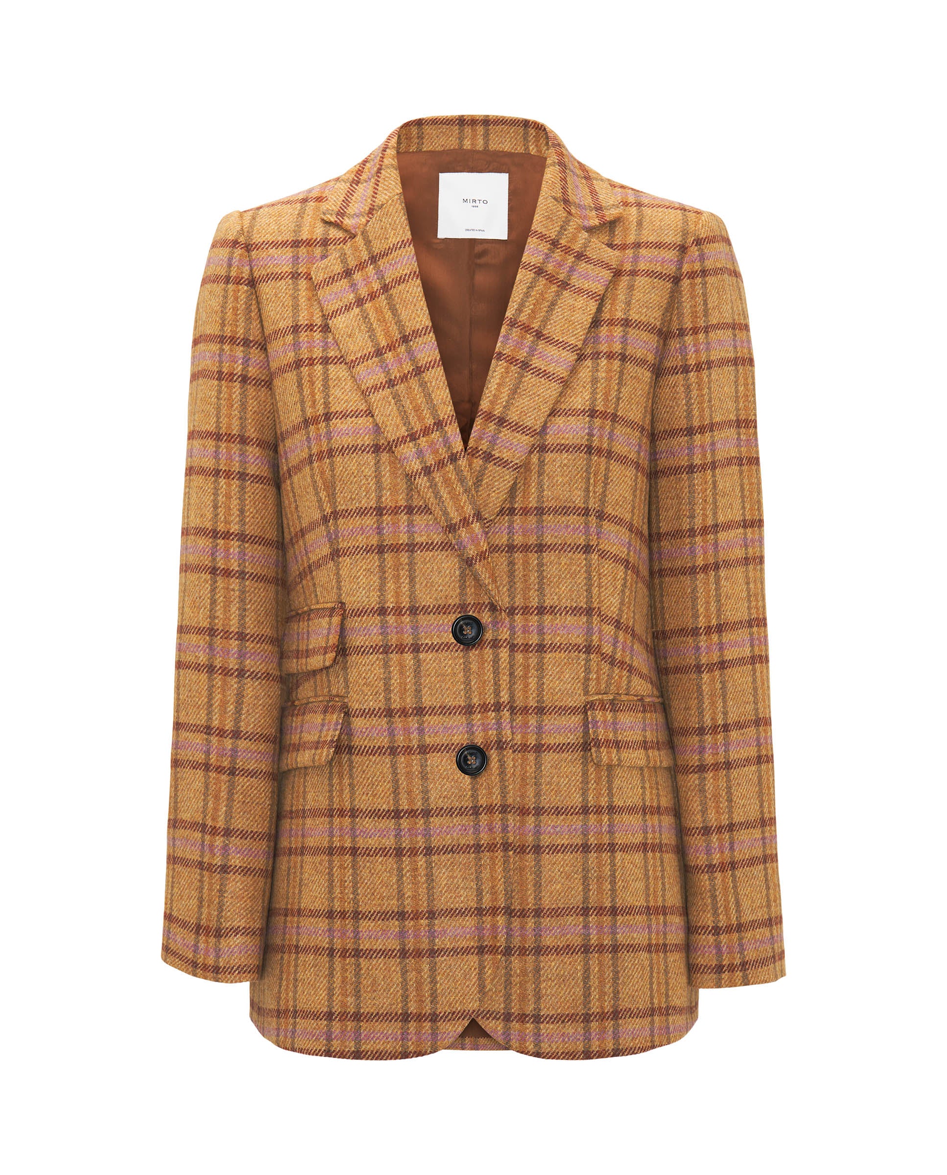 Camel wool plaid sartorial jacket by MIRTO