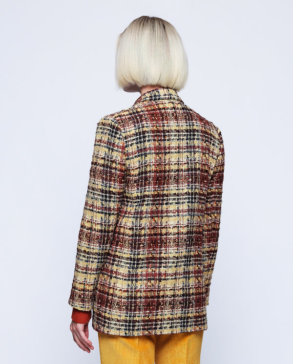 Brown silk-wool tweed jacket by MIRTO