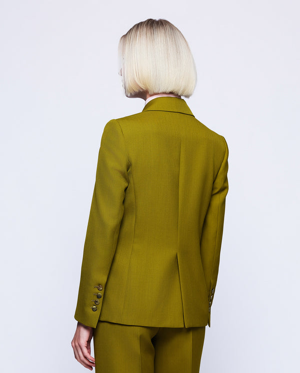 Green wool double breasted jacket by MIRTO