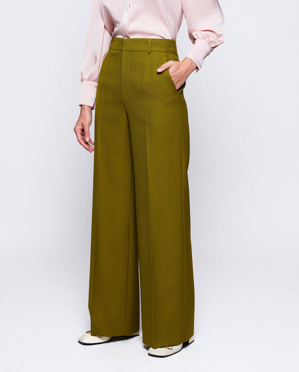 Green wool trousers by MIRTO