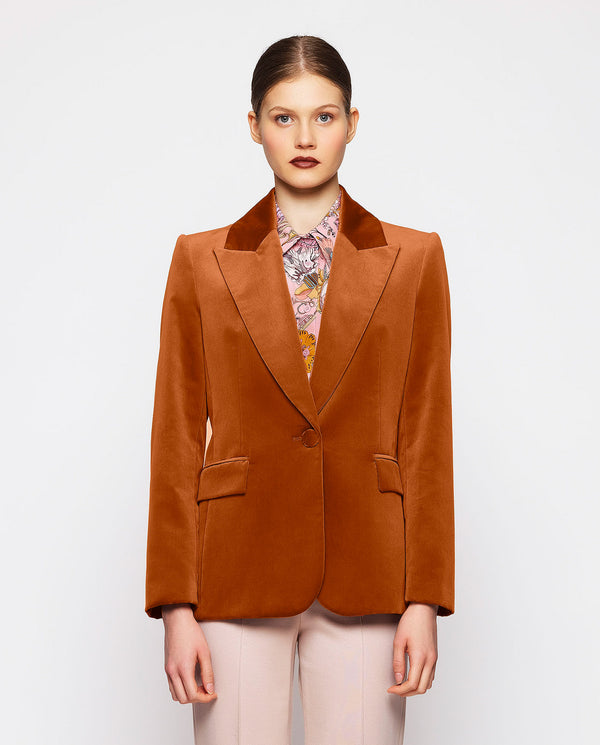 Toffee tone velvet jacket