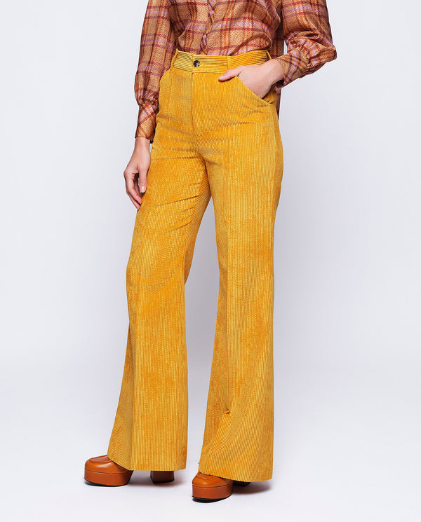 Ochre corduroy trousers by MIRTO