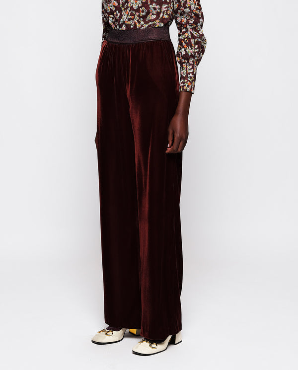 Brown velvet trousers by MIRTO