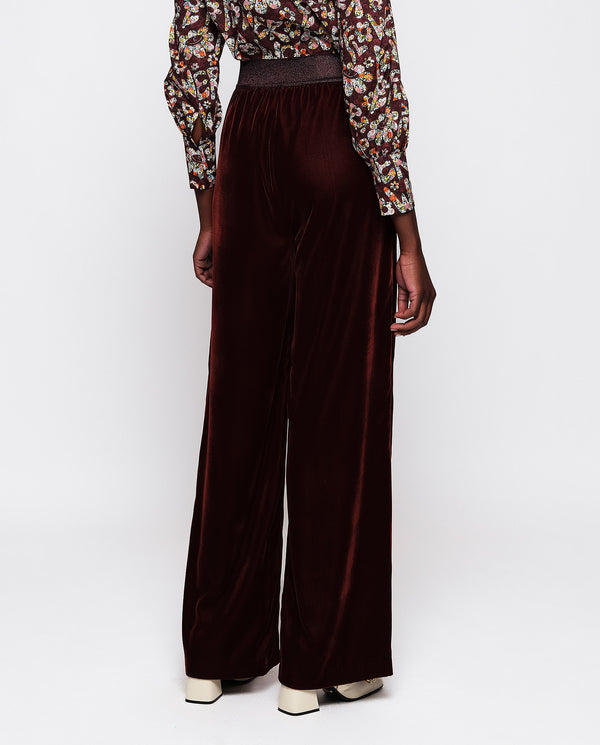 Brown velvet trousers by MIRTO