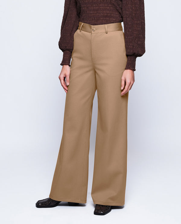 Camel cotton trousers