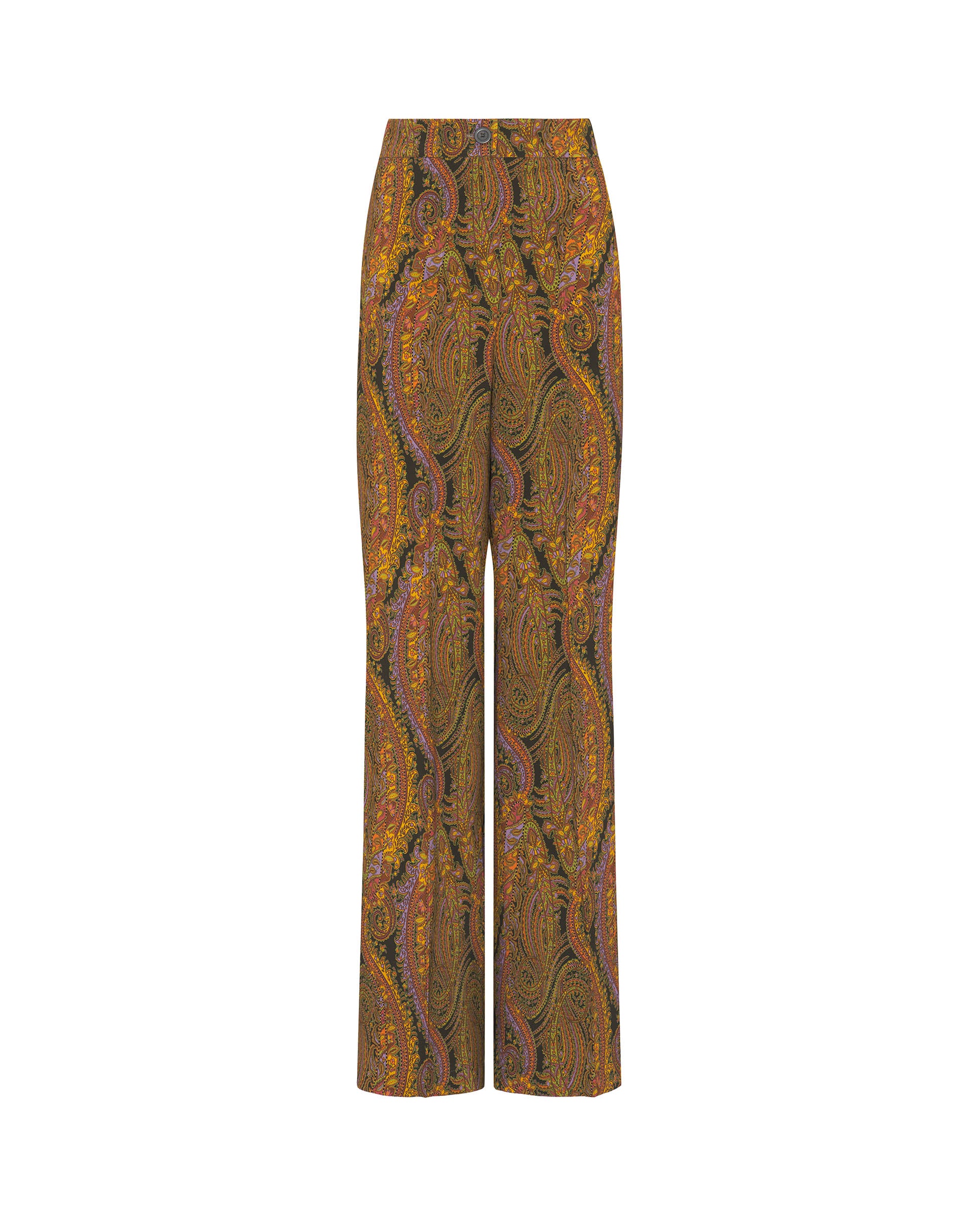 Green paisley print straight trousers by MIRTO