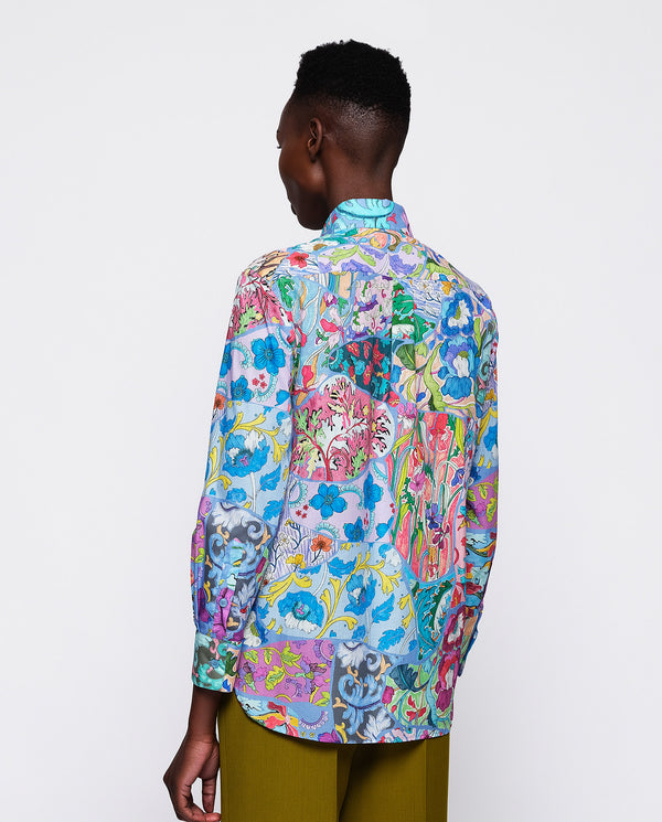 Multicolor cotton print shirt by MIRTO