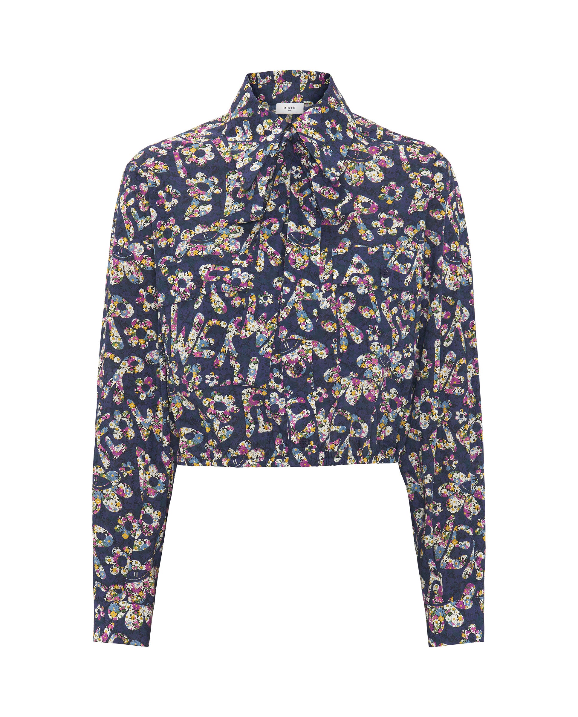 Blue cotton floral print shirt by MIRTO