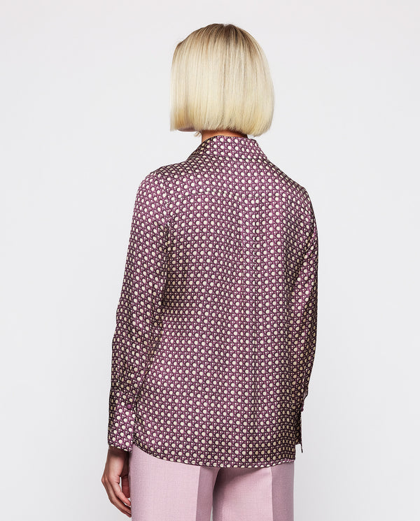 Purple geometrical print fluid blouse by MIRTO