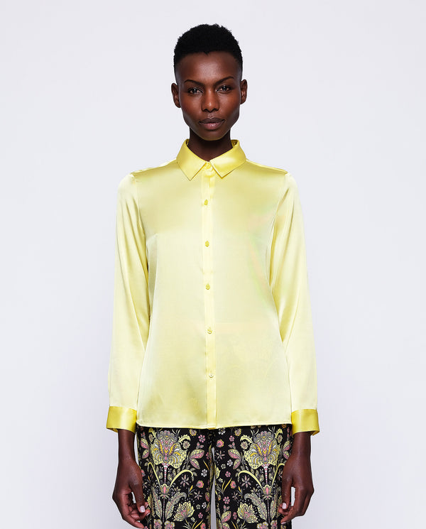 Yellow elastic silk blouse by MIRTO