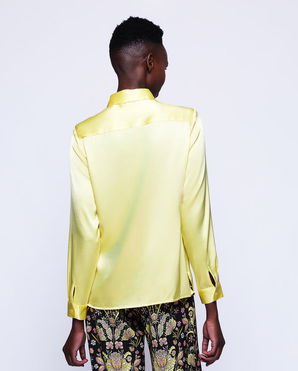 Yellow elastic silk blouse by MIRTO