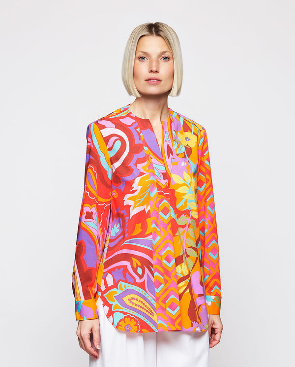 Multicolor cotton print blouse by MIRTO