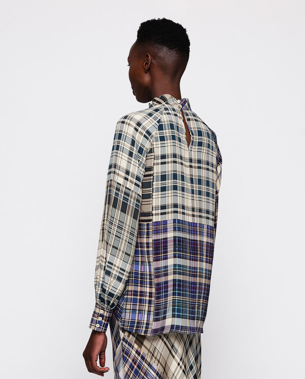 Blue plaid top by MIRTO